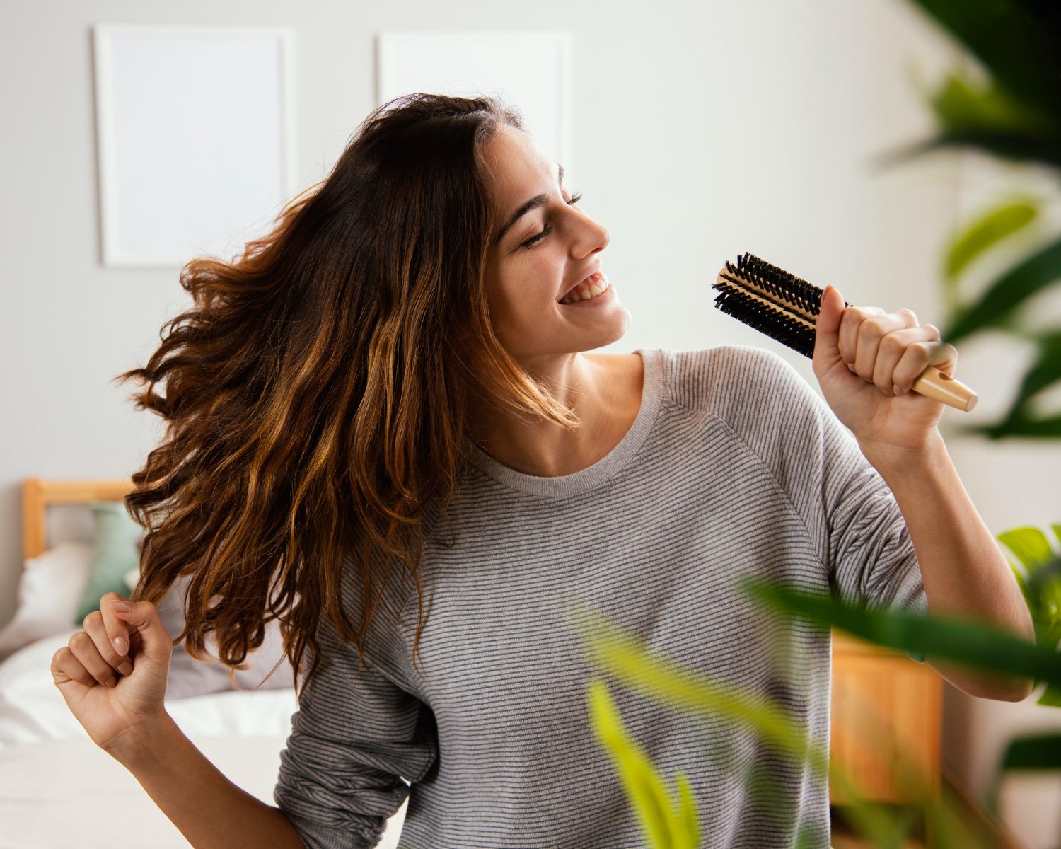 Cabelo de salão em casa